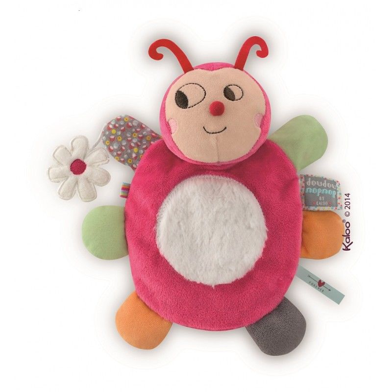  nopnop handpuppet ladybug pink white flower 